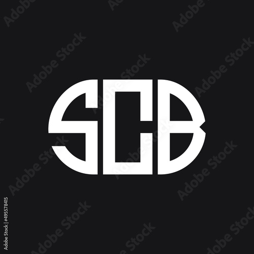 SCB letter logo design on Black background. SCB creative initials letter logo concept. SCB letter design. 