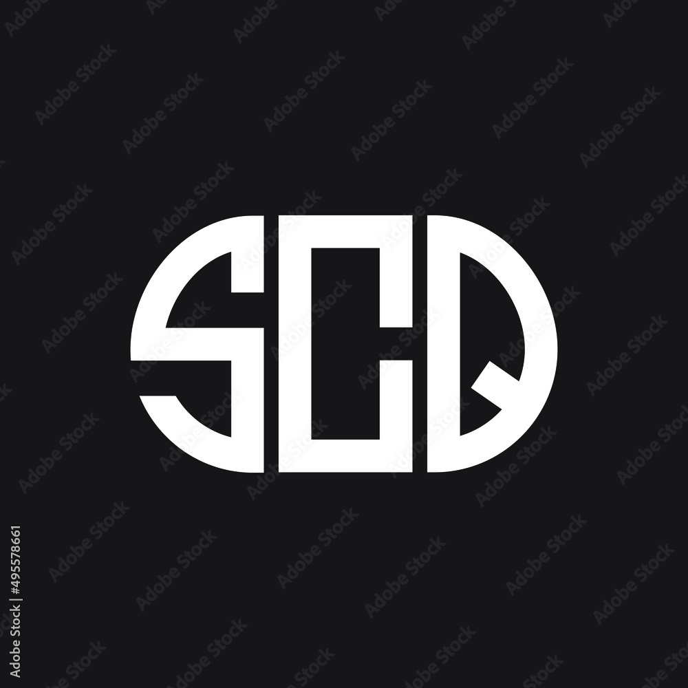 SCQ letter logo design on black background. SCQ creative initials letter logo concept. SCQ letter design. SCQ letter logo design on black background. SCQ creative initials letter logo concept. SCQ letter design.