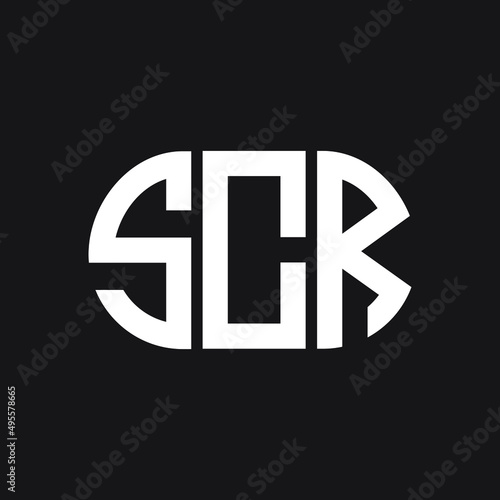 SCR letter logo design on black background. SCR creative initials letter logo concept. SCR letter design.