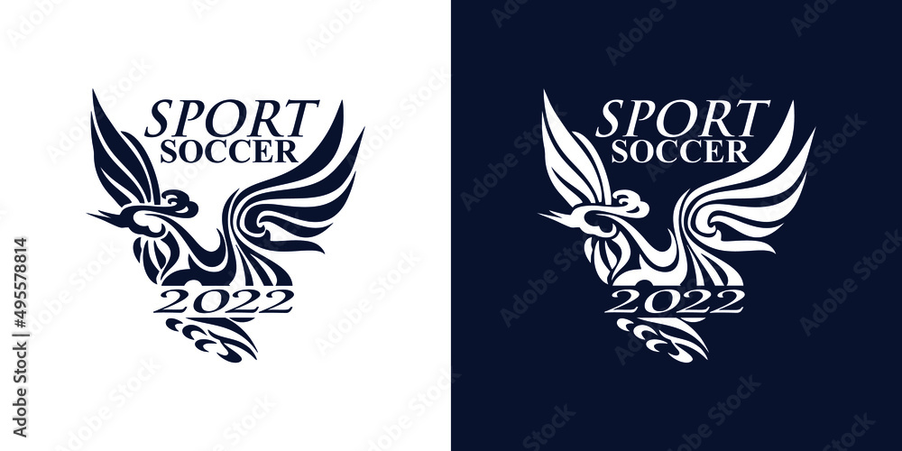 sport soccer elegant logo design. dark and white background sport soccer elegant logo design. dark and white background