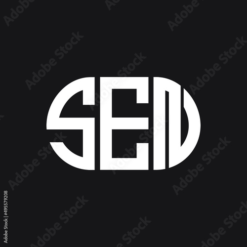 SEN letter logo design on black background. SEN  creative initials letter logo concept. SEN letter design.