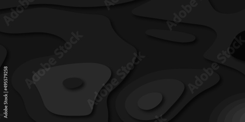 Luxury paper cut background, Abstract decoration, silver pattern, halftone gradients, 3d Vector illustration. Black, white, blue, gold waves Cover template, geometric shapes, modern minimal banner.