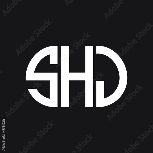 SHJ letter logo design on Black background. SHJ creative initials letter logo concept. SHJ letter design. 