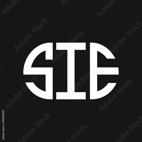 SIE letter logo design on Black background. SIE creative initials letter logo concept. SIE letter design. 
