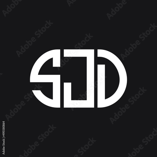 SJD letter logo design on black background. SJD creative initials letter logo concept. SJD letter design.  photo