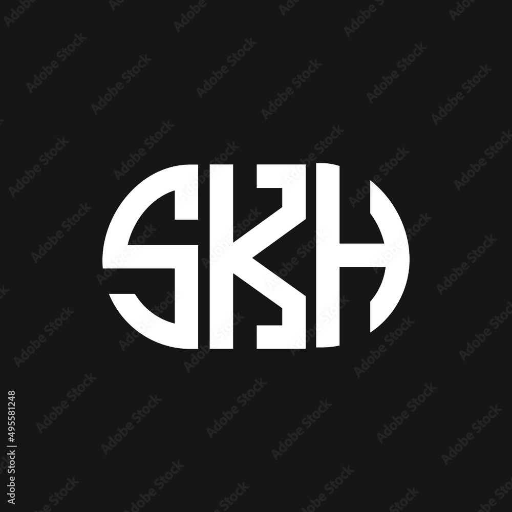 SKH letter logo design on black background. SKH creative initials letter logo concept. SKH letter design. SKH letter logo design on black background. SKH creative initials letter logo concept. SKH letter design.