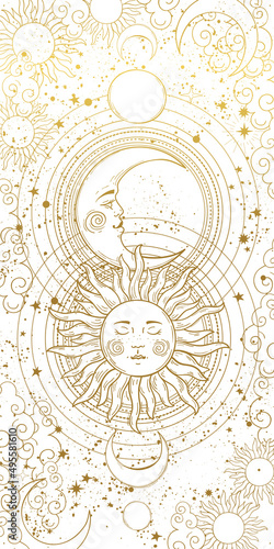 Slika na platnu Esoteric banner for astrology, astronomy, tarot