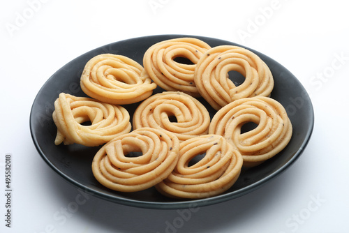 Murukku also known as chakli south indian traditional vegetarian snack