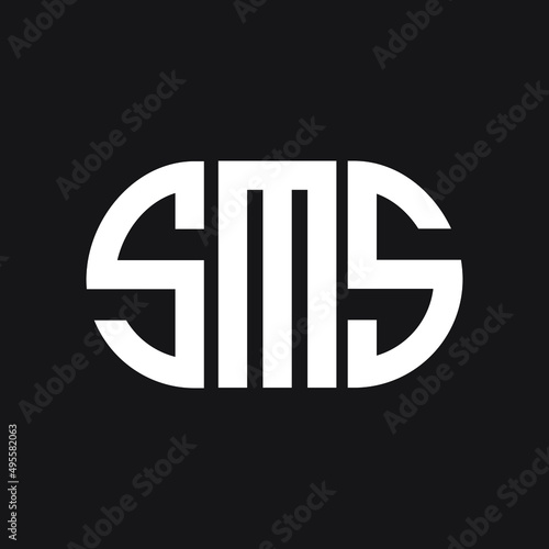 SMS letter logo design on Black background. SMS creative initials letter logo concept. SMS letter design. 