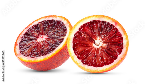 Blood oranges isolated on white