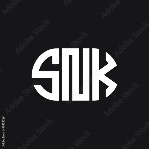 SNK letter logo design on Black background. SNK creative initials letter logo concept. SNK letter design. 
 photo