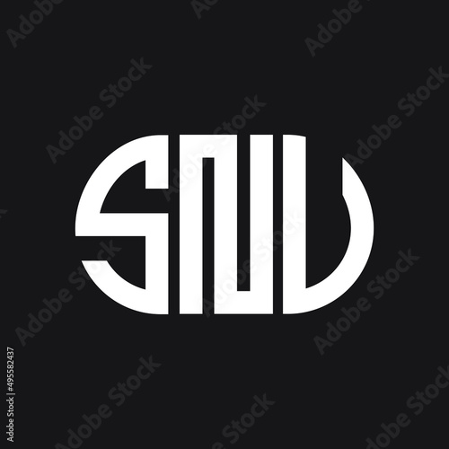 SNU letter logo design on Black background. SNU creative initials letter logo concept. SNU letter design. 
