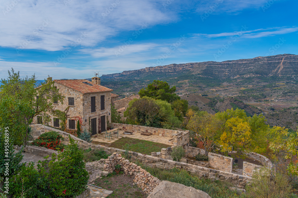 Autumn colors with a building at Siurana. region Priorat, Catalonia, Spain. Autumn colors with a building at Siurana. region Priorat, Catalonia, Spain.