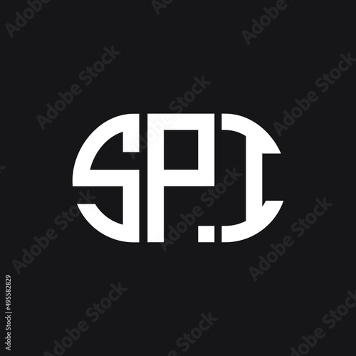 SPI letter logo design on black background. SPI creative initials letter logo concept. SPI letter design. 