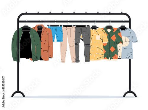 Mens and Womans Clothes on Hanger.