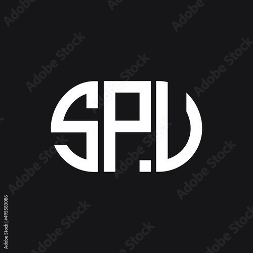 SPU letter logo design on black background. SPU  creative initials letter logo concept. SPU letter design.