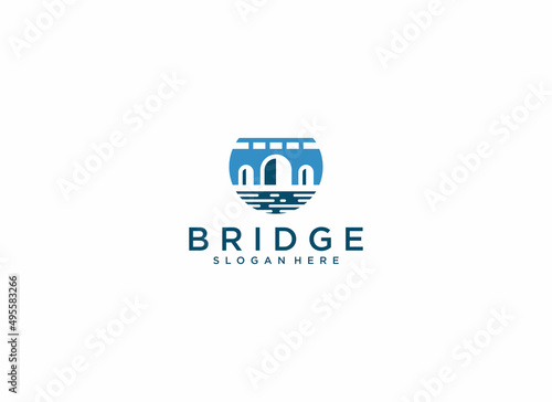 bridge logo template in white background