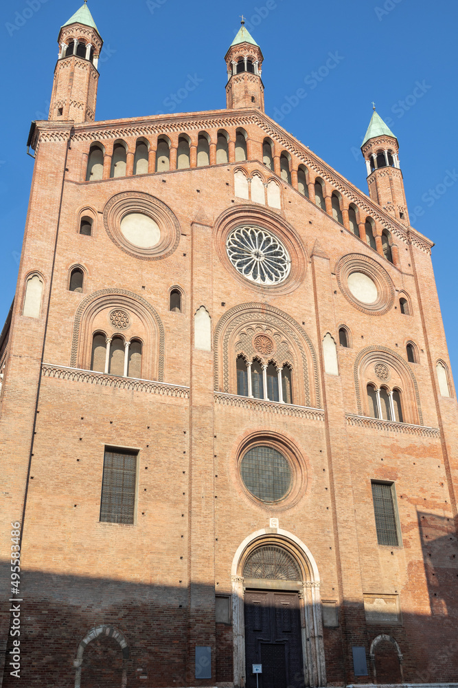 Side Entrance of the Cathedral of Cremona or Cathedral of Santa Maria Assunta, Lombardy, Italy