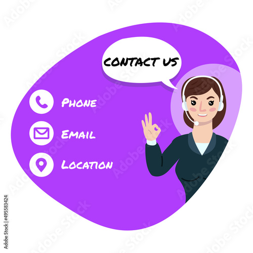A female customer care is answering questions from customers