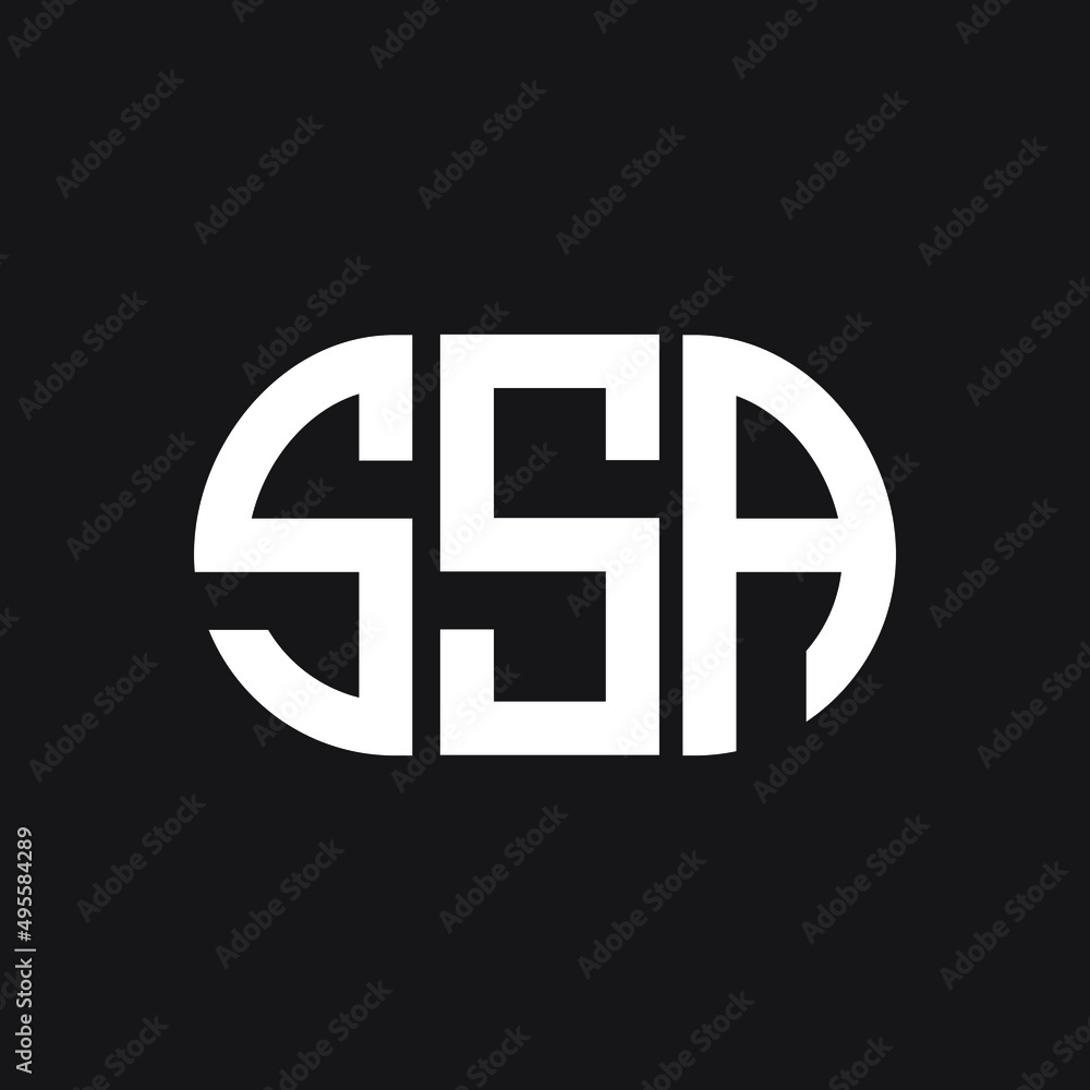 SSA letter logo design on black background. SSA creative initials letter logo concept. SSA letter design. SSA letter logo design on black background. SSA creative initials letter logo concept. SSA letter design.