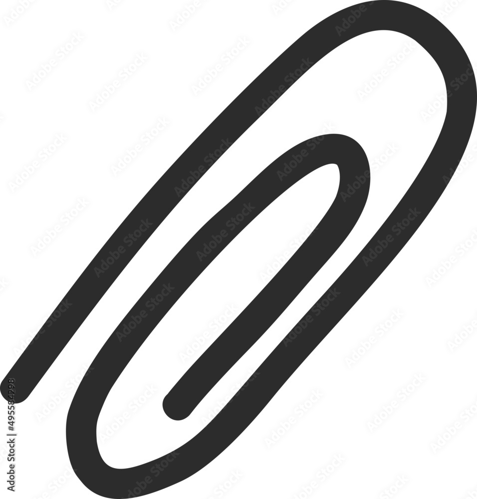 Cartoon vector paper clip object, doodle illustration for decor Cartoon vector paper clip object, doodle illustration for decor