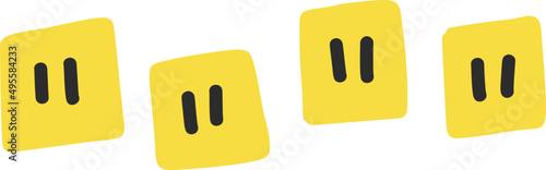 Cartoon vector squares, doodle brush for decor