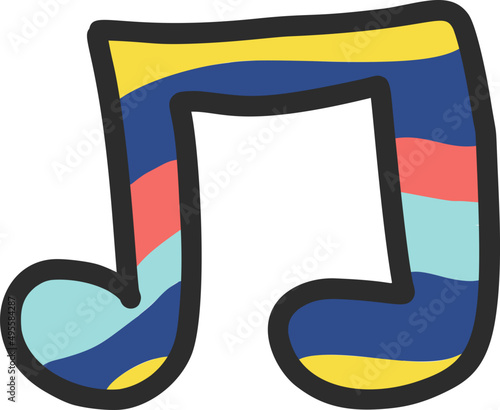 Cartoon vector musical object, doodle illustration for decor