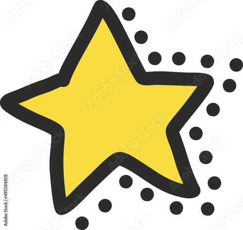 Vector doodle element, Yellow Star illustration