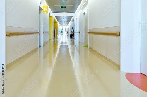 Long corridor in a modern hospital