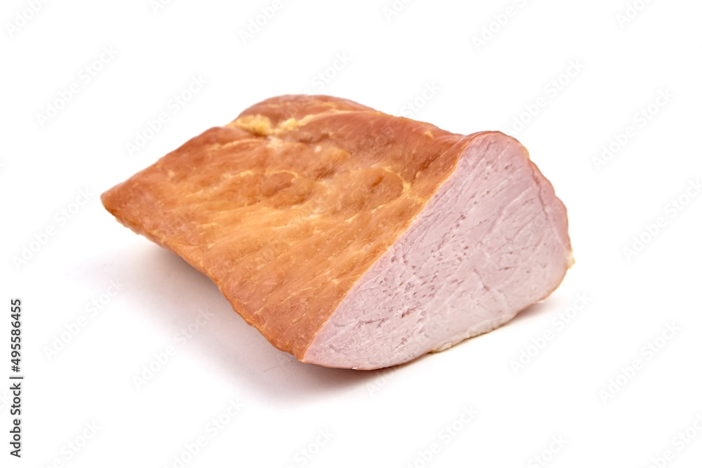 Smoked pork meat isolated on white Smoked pork meat isolated on white