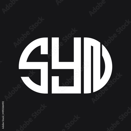 SYN letter logo design on black background. SYN  creative initials letter logo concept. SYN letter design.
