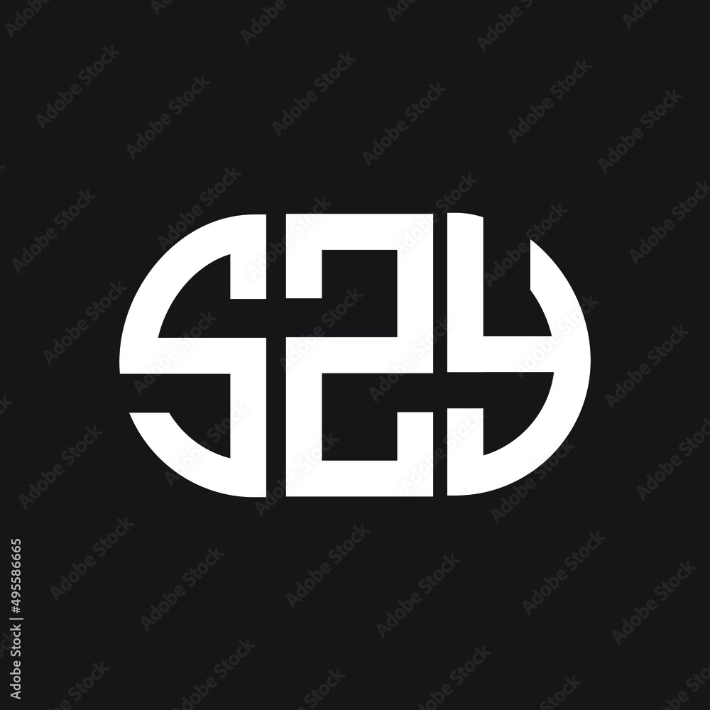 SZY letter logo design on black background. SZY creative initials letter logo concept. SZY letter design. SZY letter logo design on black background. SZY creative initials letter logo concept. SZY letter design.