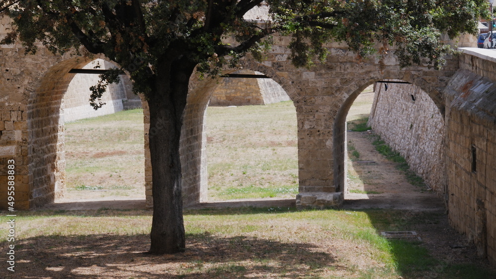 medieval arches in the yard