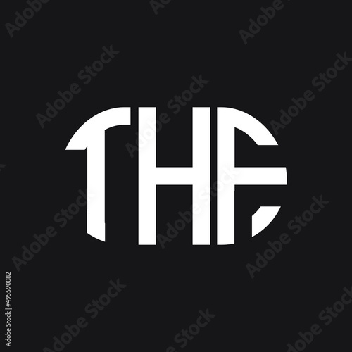 THF letter logo design on Black background. THF creative initials letter logo concept. THF letter design. 