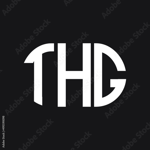 THG letter logo design on Black background. THG creative initials letter logo concept. THG letter design. 