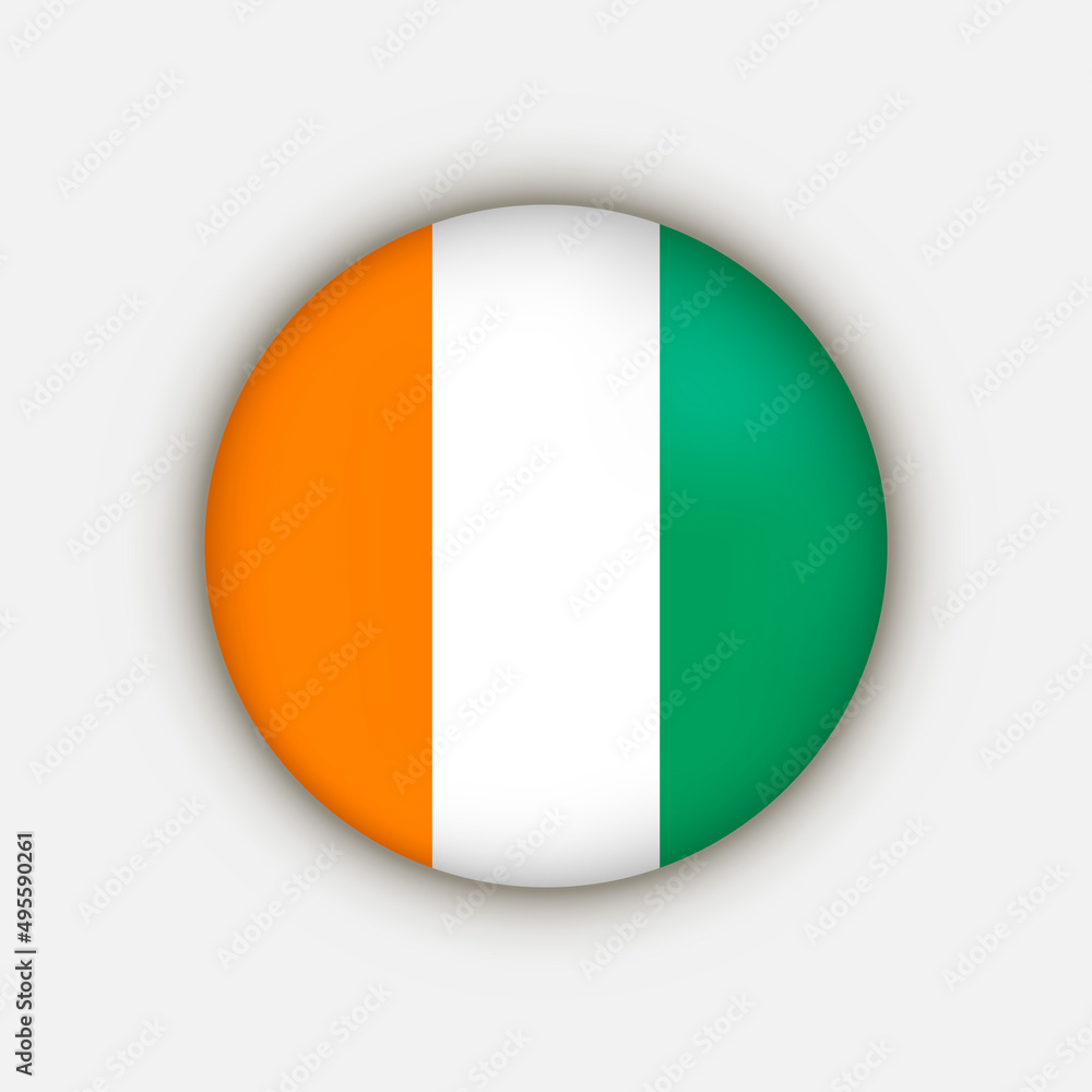 Country Ivory Coast. Ivory Coast flag. Vector illustration. Country Ivory Coast. Ivory Coast flag. Vector illustration.