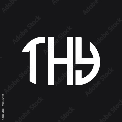 THY letter logo design on Black background. THY creative initials letter logo concept. THY letter design. 