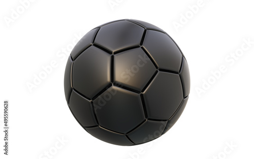Fototapeta Naklejka Na Ścianę i Meble -  Black Soccer Ball. Black Football 3D rendering.