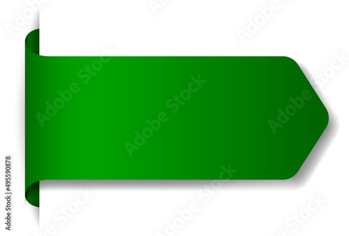Green banner design on white background
