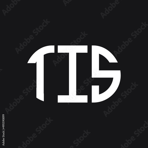 TIS letter logo design on Black background. TIS creative initials letter logo concept. TIS letter design. 