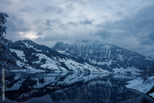 snow covered mountains