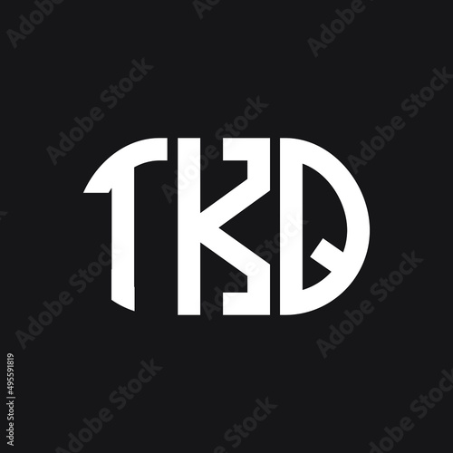 TKQ letter logo design on Black background. TKQ creative initials letter logo concept. TKQ letter design. 