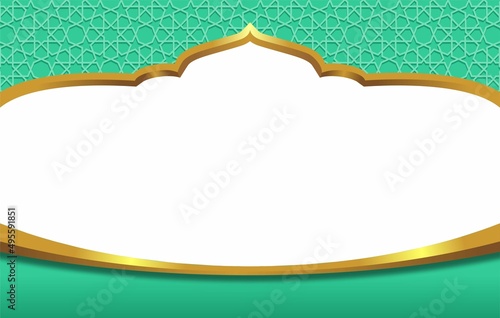 Luxury green Islamic Frame vector illustration