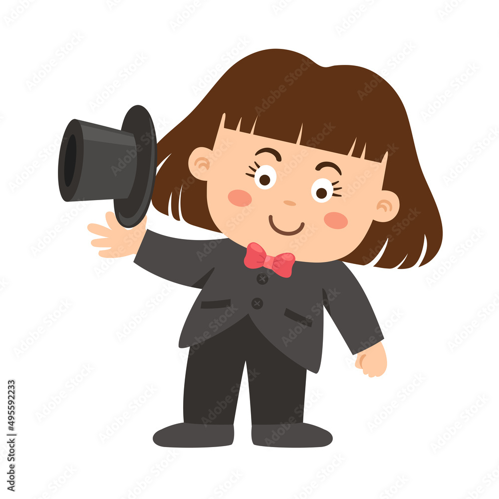 woman magician with hat vector illustration woman magician with hat vector illustration