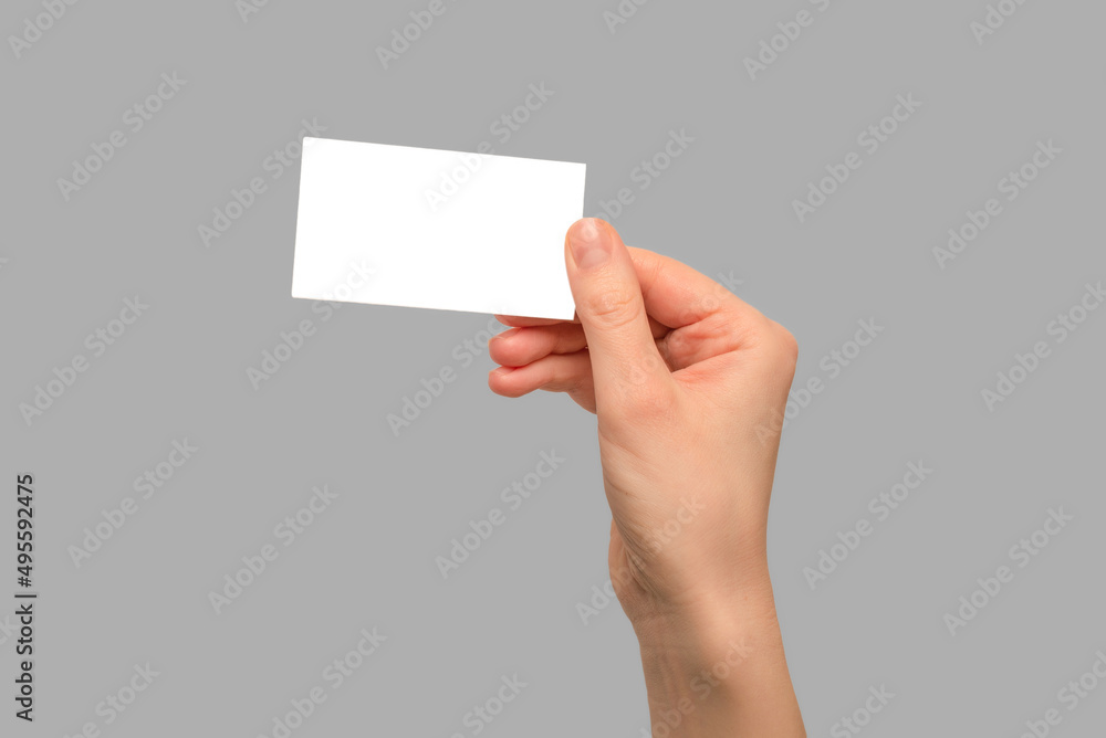 Empty card in woman hand. Copy space. Empty card in woman hand. Copy space.