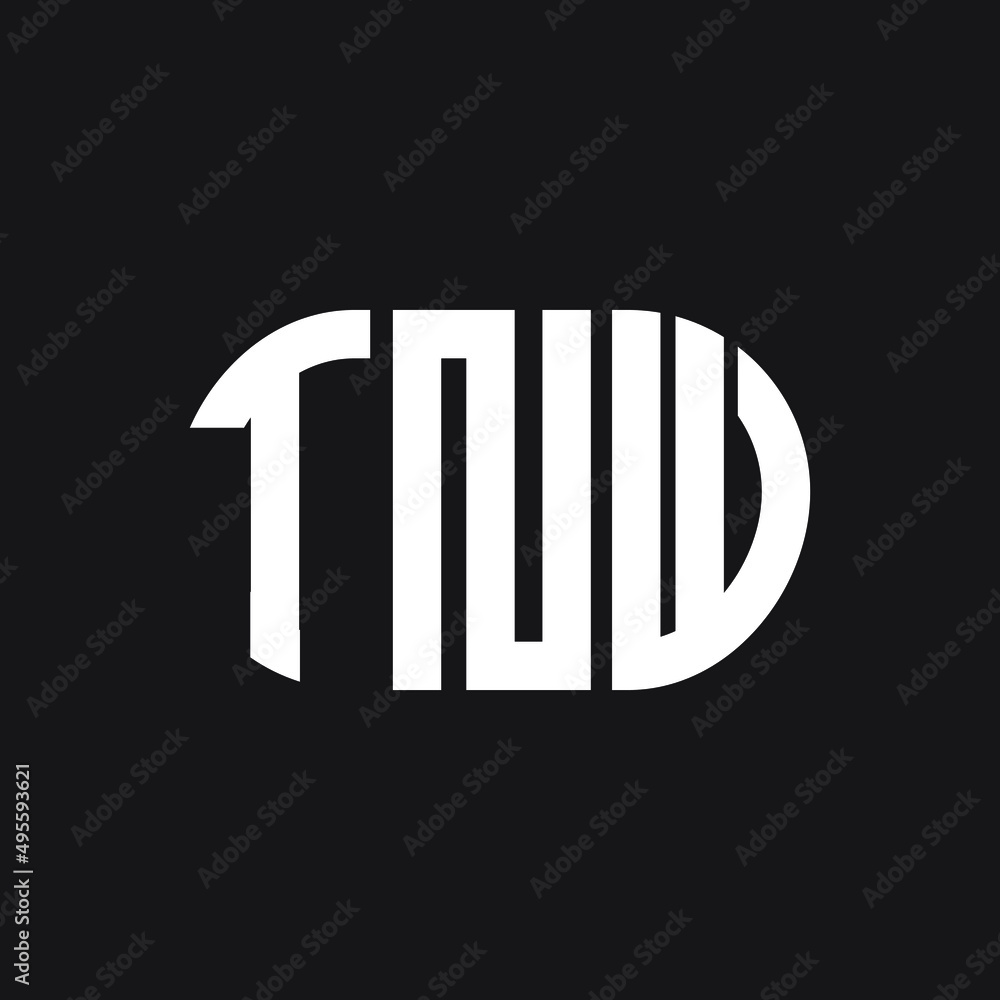 TNW letter logo design on Black background. TNW creative initials letter logo concept. TNW letter design. 
