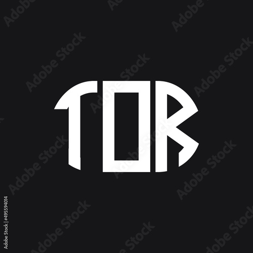 TOR letter logo design on Black background. TOR creative initials letter logo concept. TOR letter design. 