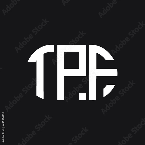 TPF letter logo design on Black background. TPF creative initials letter logo concept. TPF letter design. 
 photo