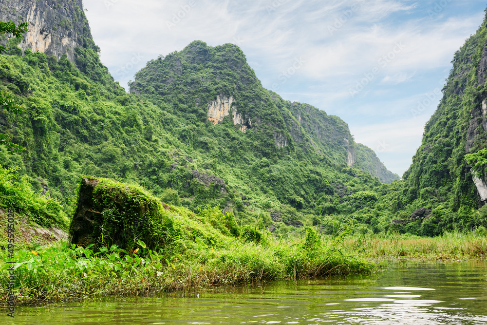 Natural karst towers and the Ngo Dong River, Vietnam Natural karst towers and the Ngo Dong River, Vietnam