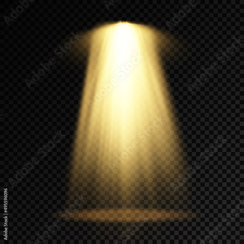 A yellow lighting spotlight golden projector light
